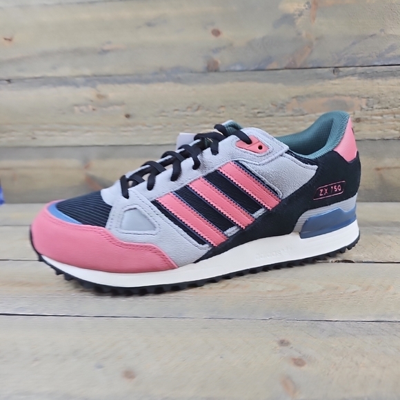 adidas ZX 750 Originals Men's Retro Shoes Black/Wonder Red/Grey - Picture 3 of 11